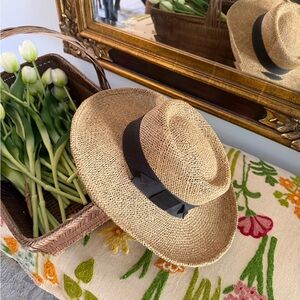 Stylish Vintage Sunni SanFransco Straw Hat with Black Band